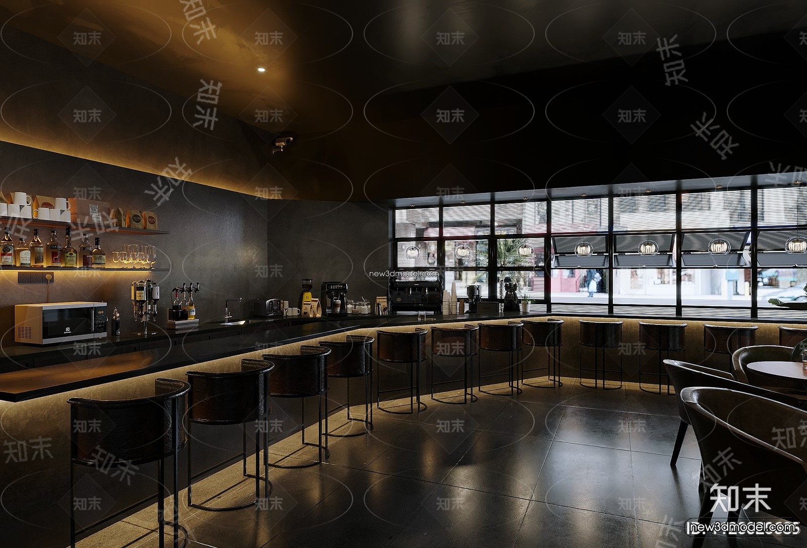 Interior 3D Model of Bar – 3D Blocks – 011 – VRAY - thumbnail 2