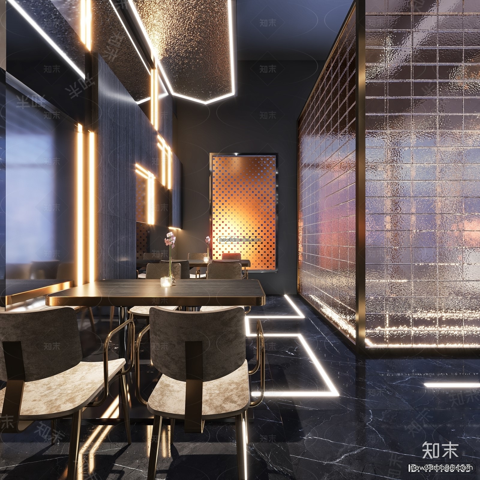 Interior 3D Model of Bar – 3D Blocks – 015 – VRAY - thumbnail 4