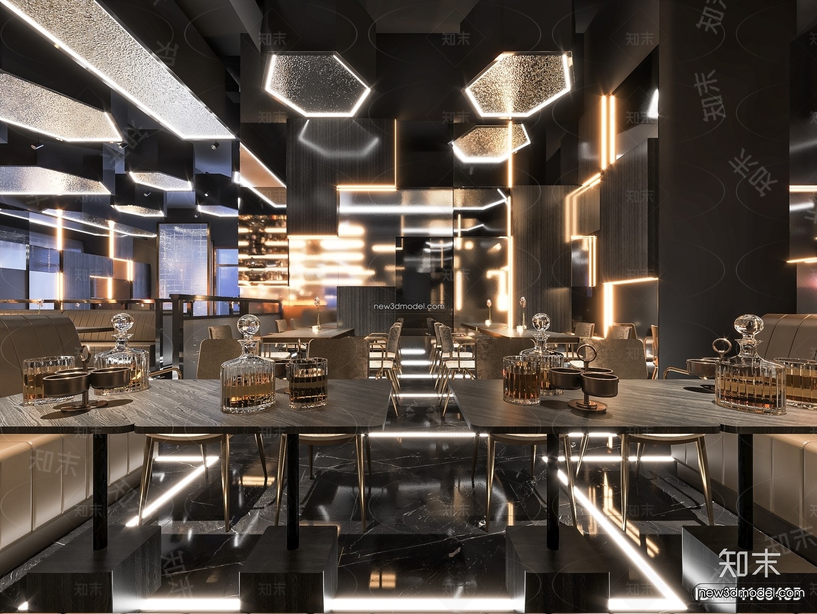 Interior 3D Model of Bar – 3D Blocks – 015 – VRAY - thumbnail 3