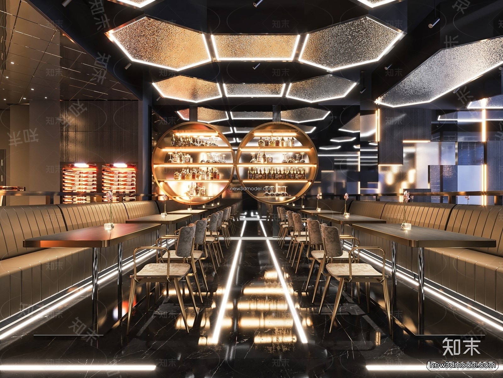 Interior 3D Model of Bar – 3D Blocks – 015 – VRAY - thumbnail 2