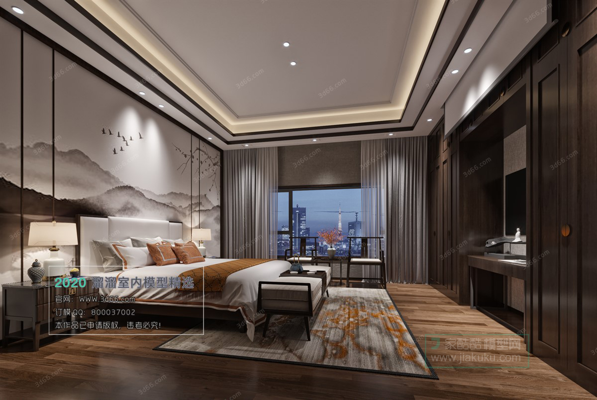 BEDROOM – CHINESE STYLE – 3D MODELS – 027 - thumbnail 1