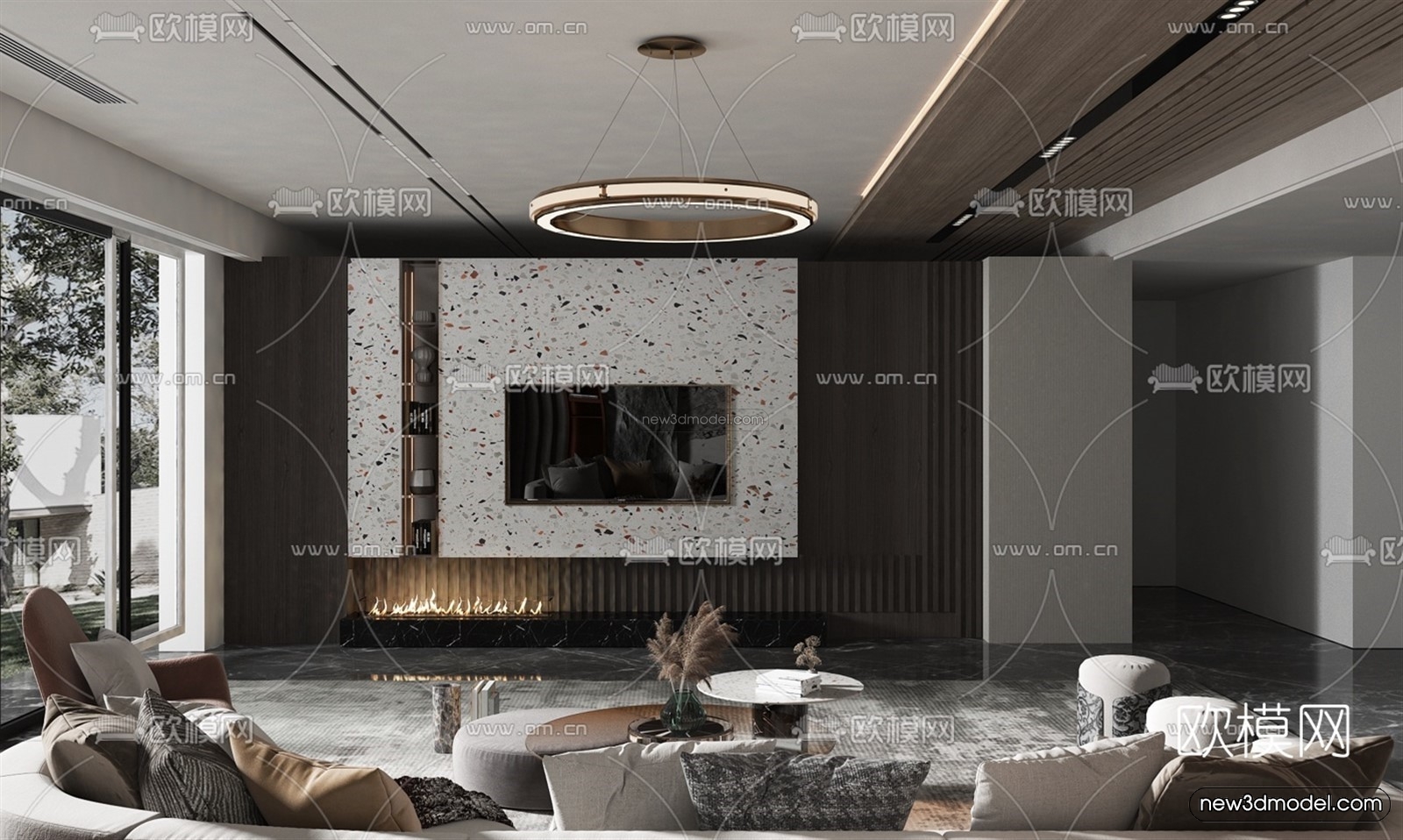 Europe Style Interior 3D Blocks – Living Room 3D Model – 166 – VRAY - thumbnail 2