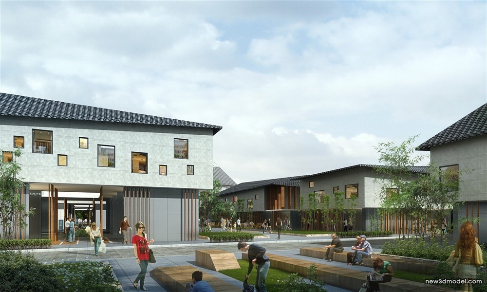 3D Models of Commercial Building – Exterior 3D Scenes – 362 – VRAY - thumbnail 3