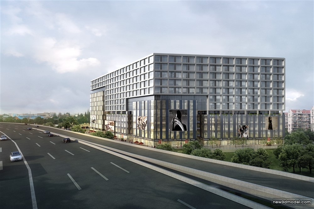 3D Models of Commercial Building – Exterior 3D Scenes – 368 – VRAY - thumbnail 3