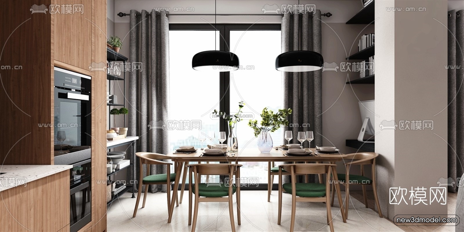 Europe Style Interior 3D Blocks – Living Room 3D Model – 168 – VRAY - thumbnail 2