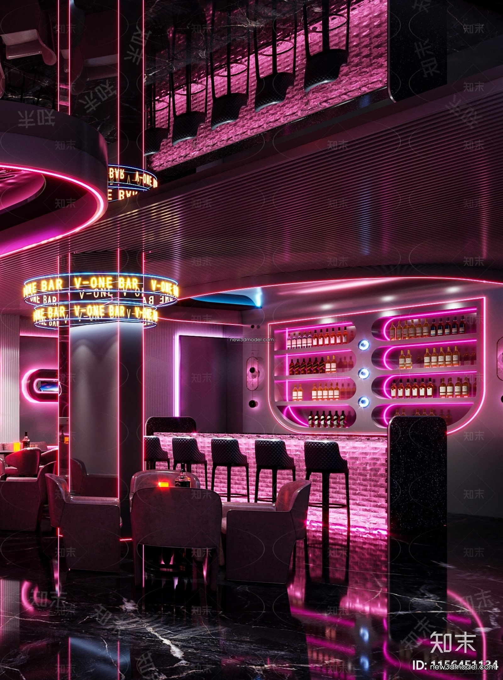 Interior 3D Model of Bar – 3D Blocks – 020 – VRAY - thumbnail 2