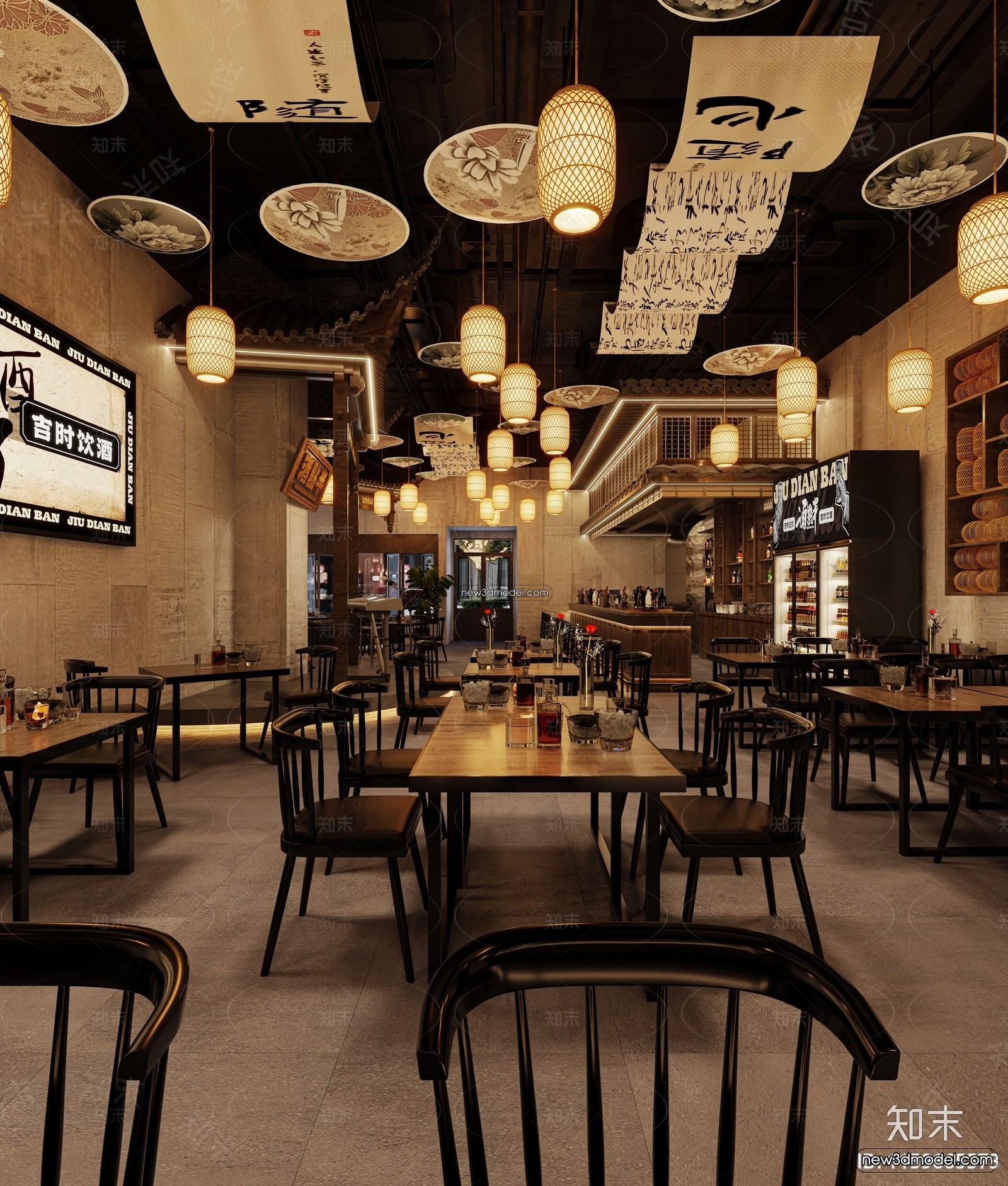 Interior 3D Model of Bar – 3D Blocks – 021 – VRAY - thumbnail 3