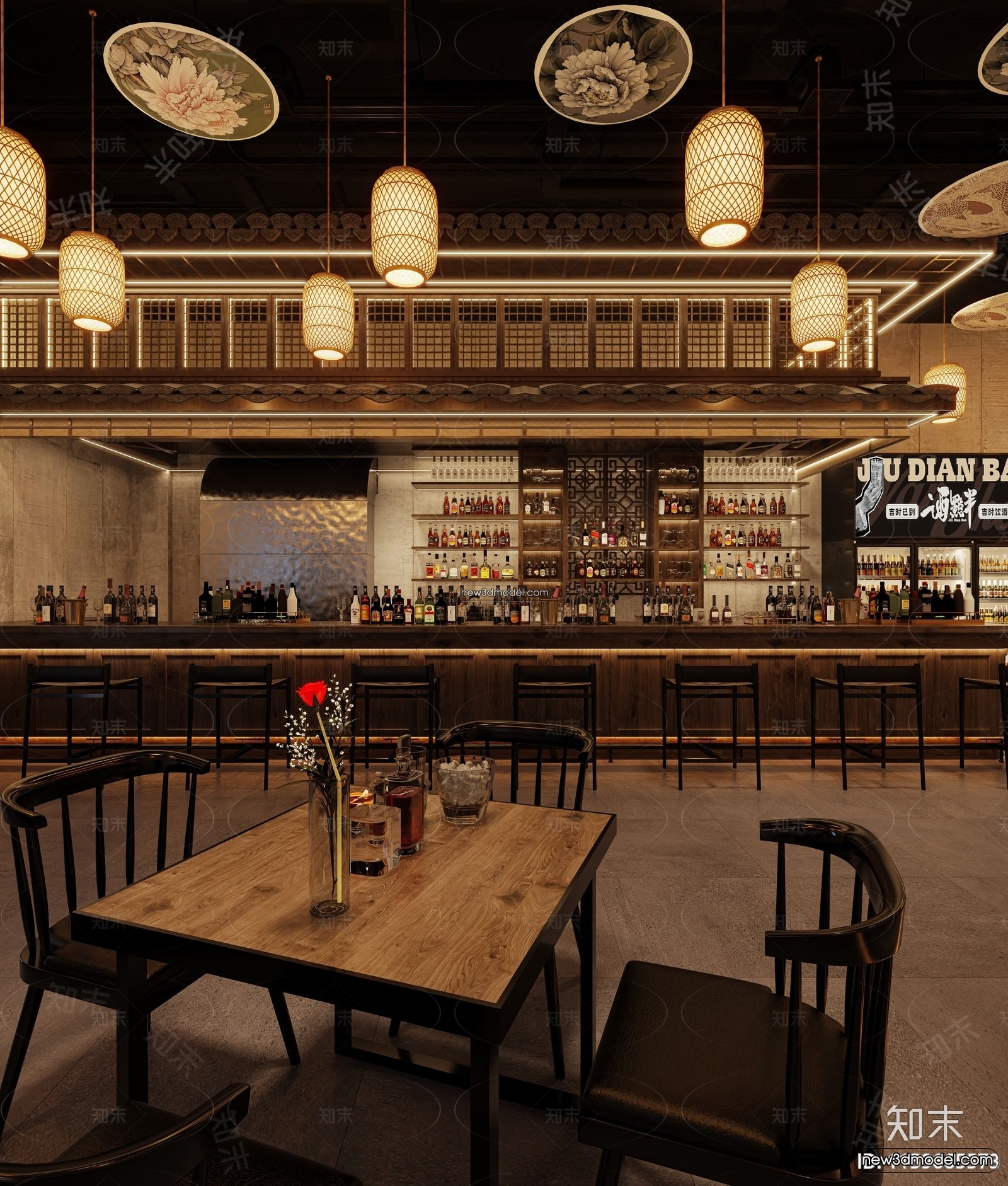 Interior 3D Model of Bar – 3D Blocks – 021 – VRAY - thumbnail 2