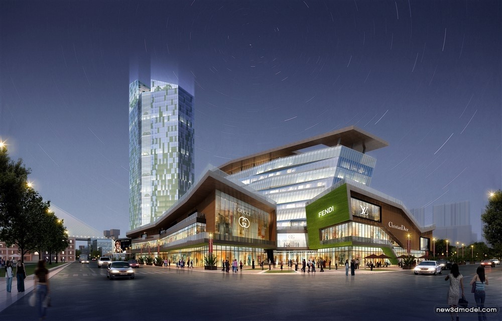 3D Models of Commercial Building – Exterior 3D Scenes – 802 – VRAY - thumbnail 3