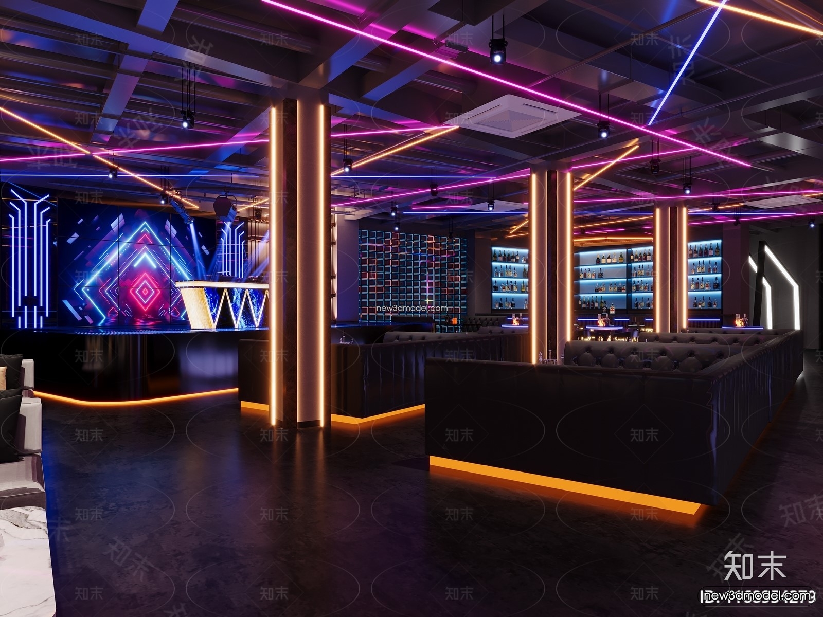 Interior 3D Model of Bar – 3D Blocks – 031 – CORONA - thumbnail 3