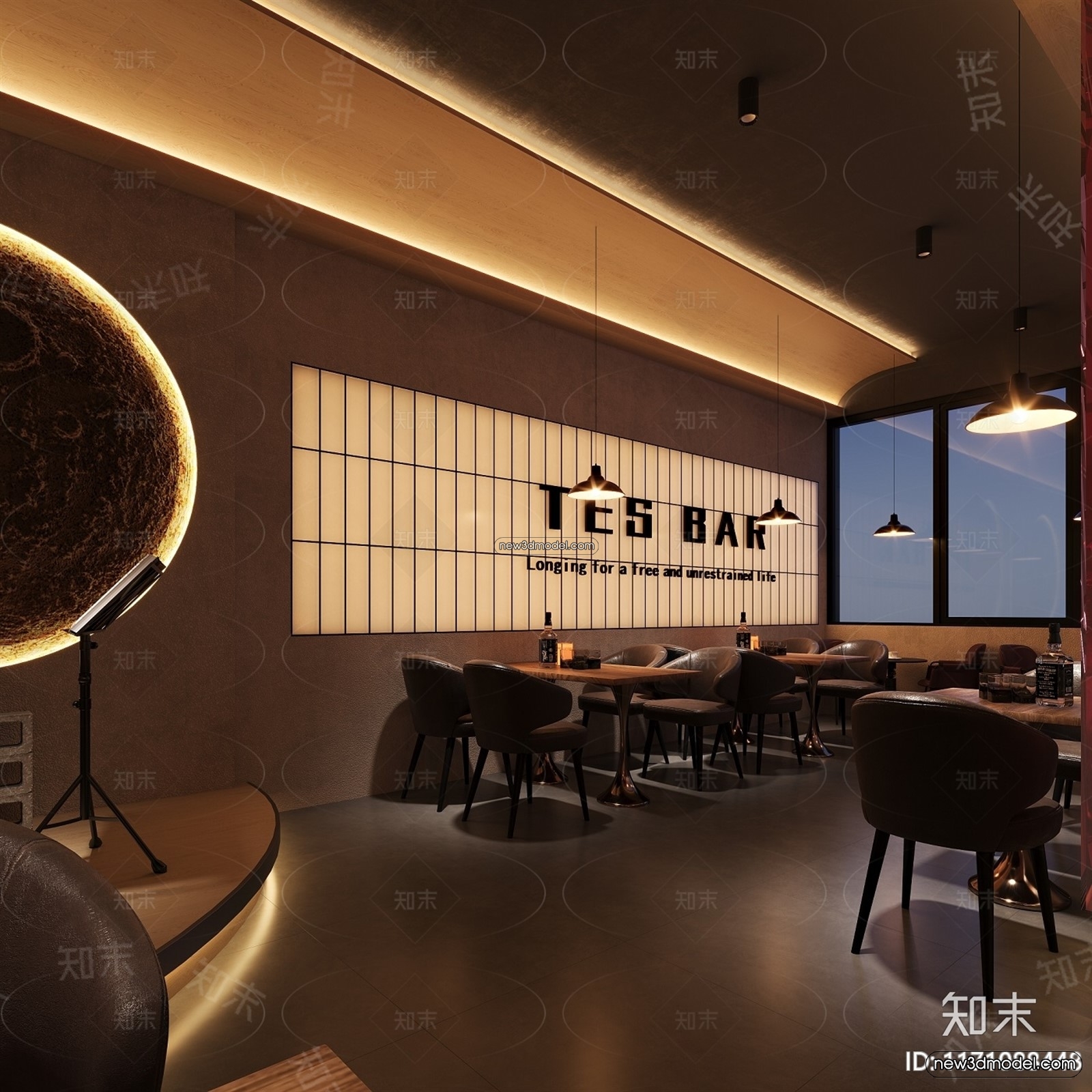 Interior 3D Model of Bar – 3D Blocks – 032 – CORONA - thumbnail 2