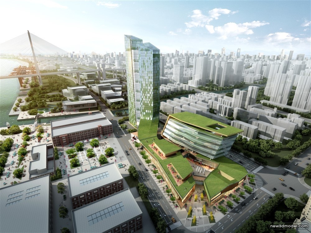 3D Models of Commercial Building – Exterior 3D Scenes – 802 – VRAY - thumbnail 2