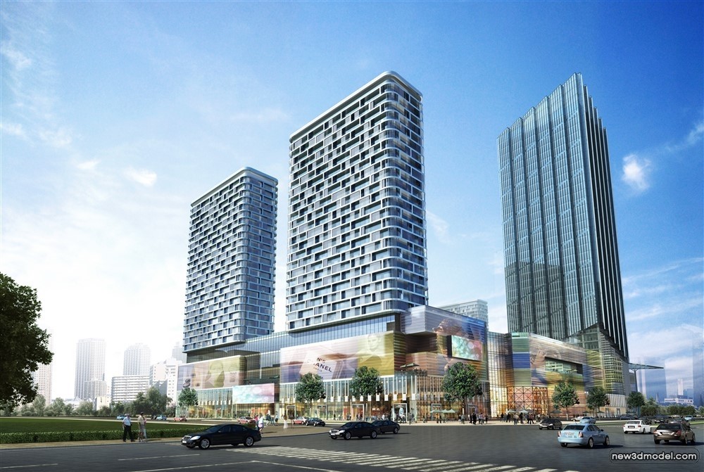 3D Models of Commercial Building – Exterior 3D Scenes – 680 – VRAY - thumbnail 3