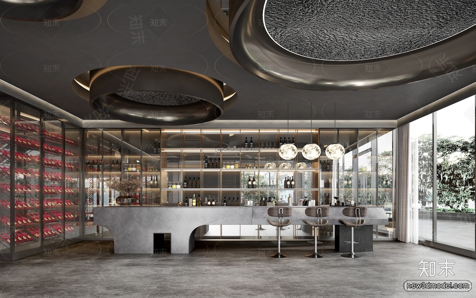 Interior 3D Model of Bar – 3D Blocks – 038 – VRAY - thumbnail 2