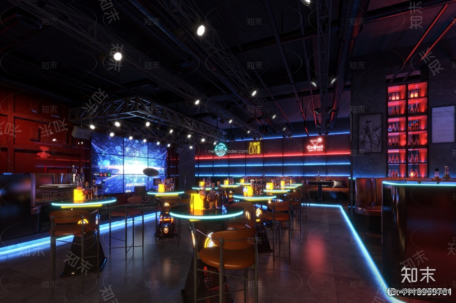 Interior 3D Model of Bar – 3D Blocks – 039 – VRAY - thumbnail 2
