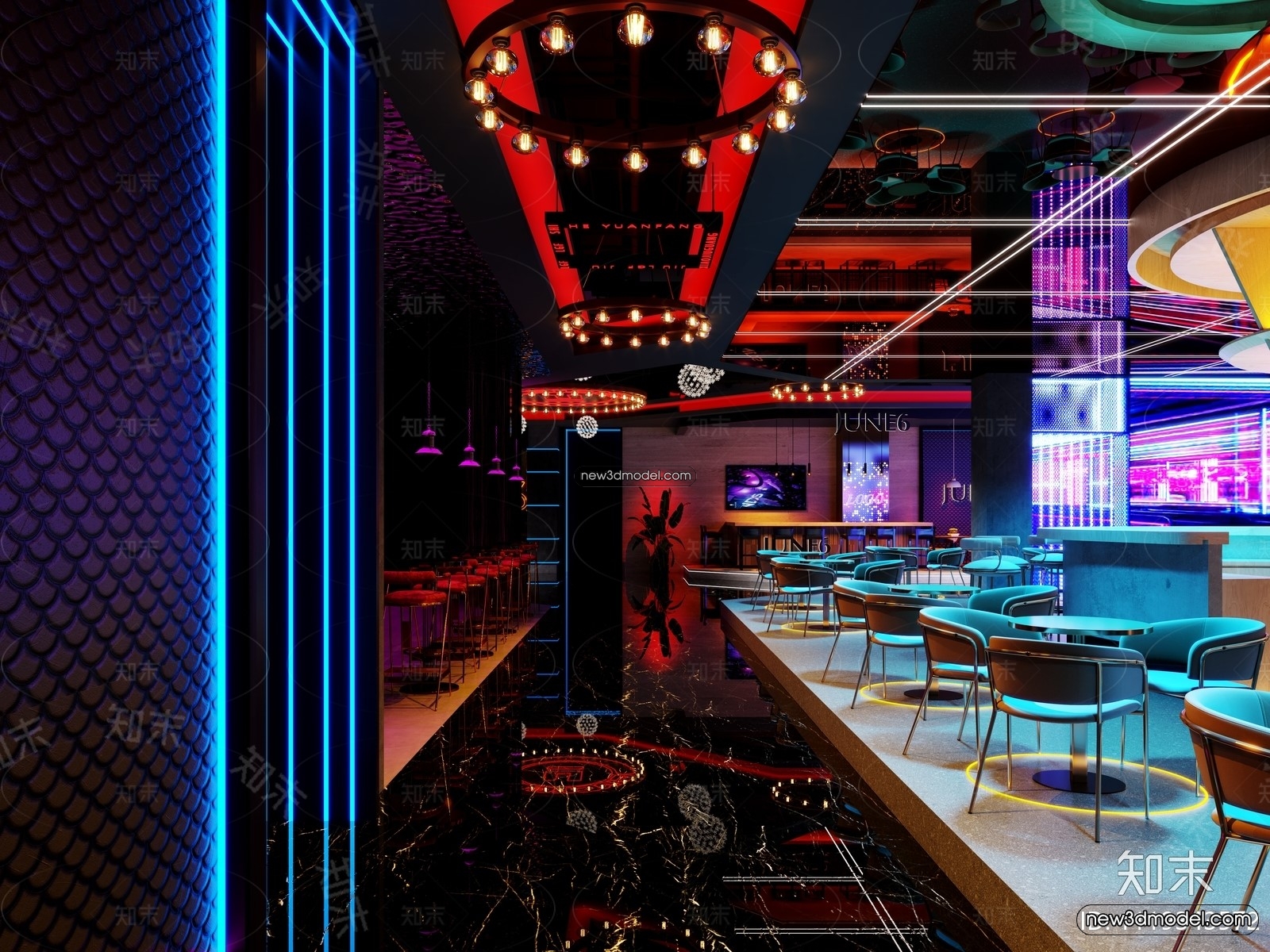 Interior 3D Model of Bar – 3D Blocks – 040 – VRAY - thumbnail 2
