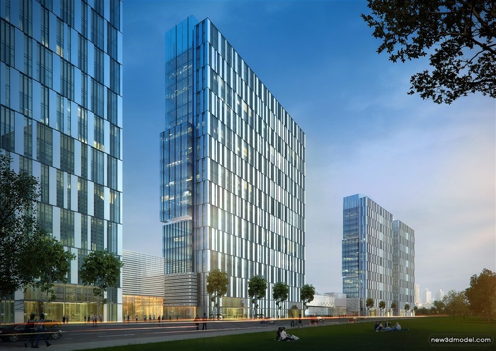 3D Models of Commercial Building – Exterior 3D Scenes – 807 – VRAY - thumbnail 3