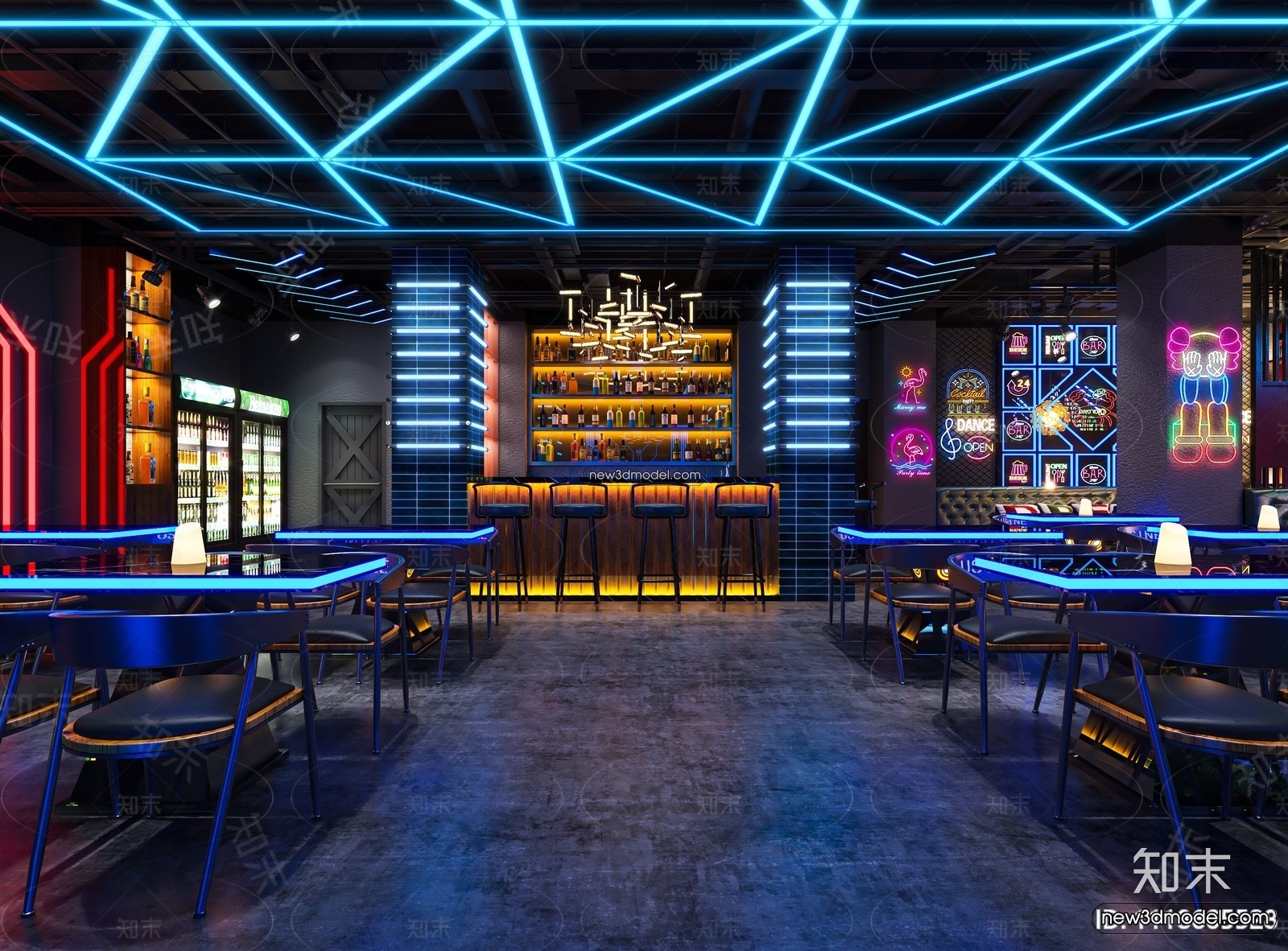 Interior 3D Model of Bar – 3D Blocks – 041 – VRAY - thumbnail 3