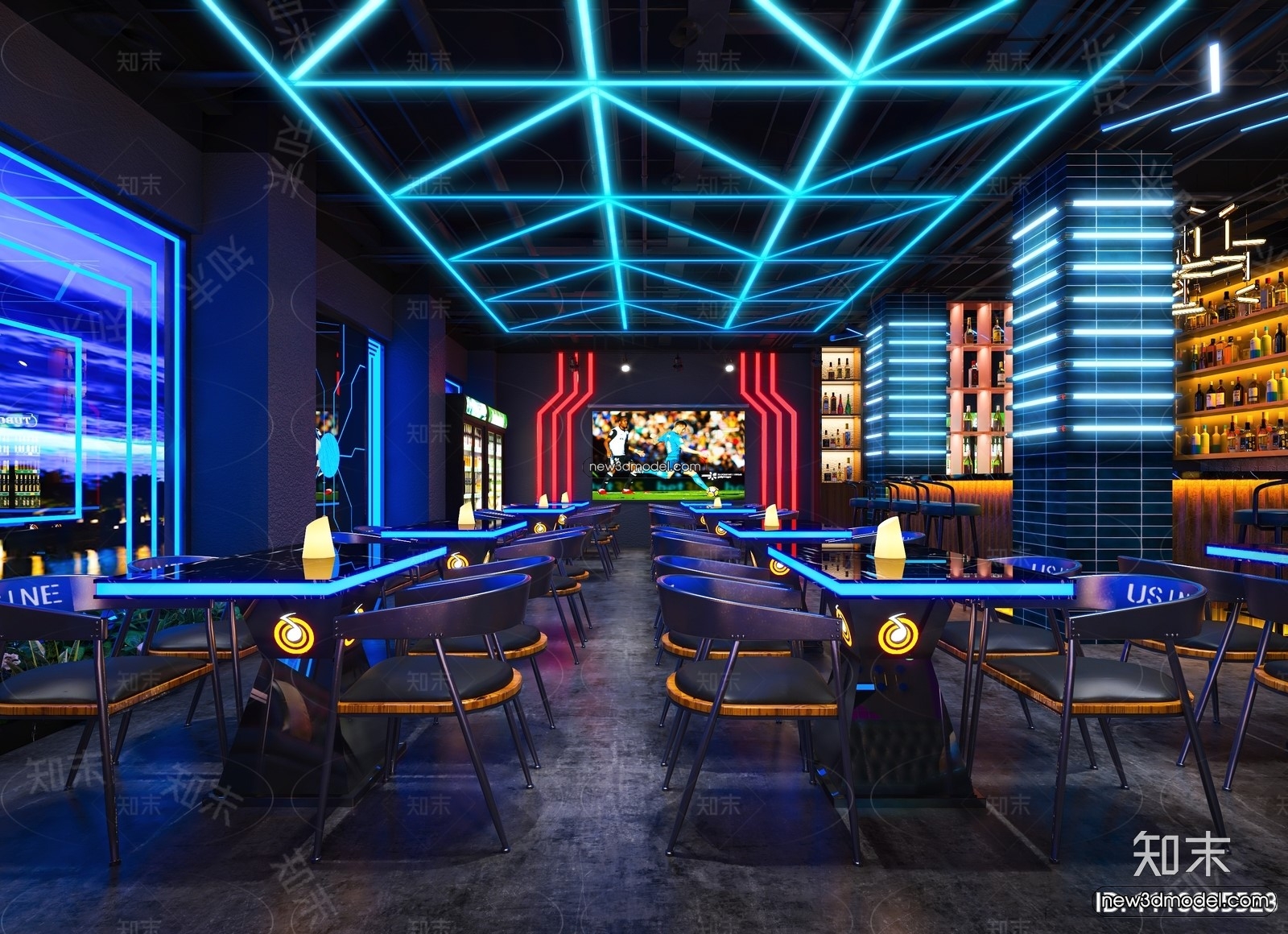Interior 3D Model of Bar – 3D Blocks – 041 – VRAY - thumbnail 2