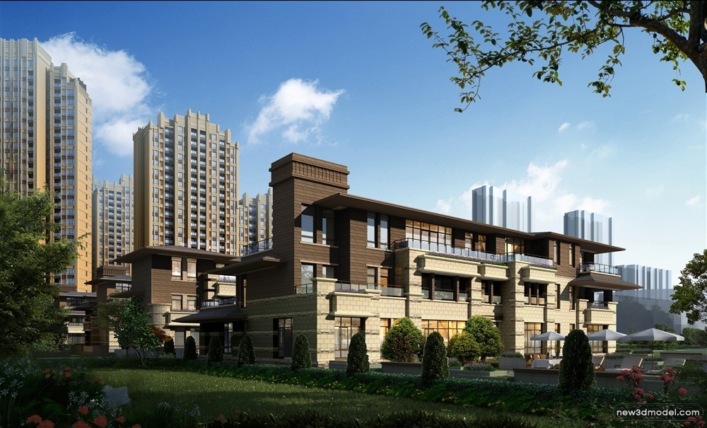 3D Models of Commercial Building – Exterior 3D Scenes – 687 – VRAY - thumbnail 3