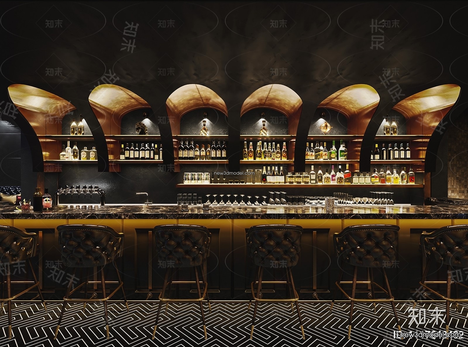 Interior 3D Model of Bar – 3D Blocks – 042 – VRAY - thumbnail 4