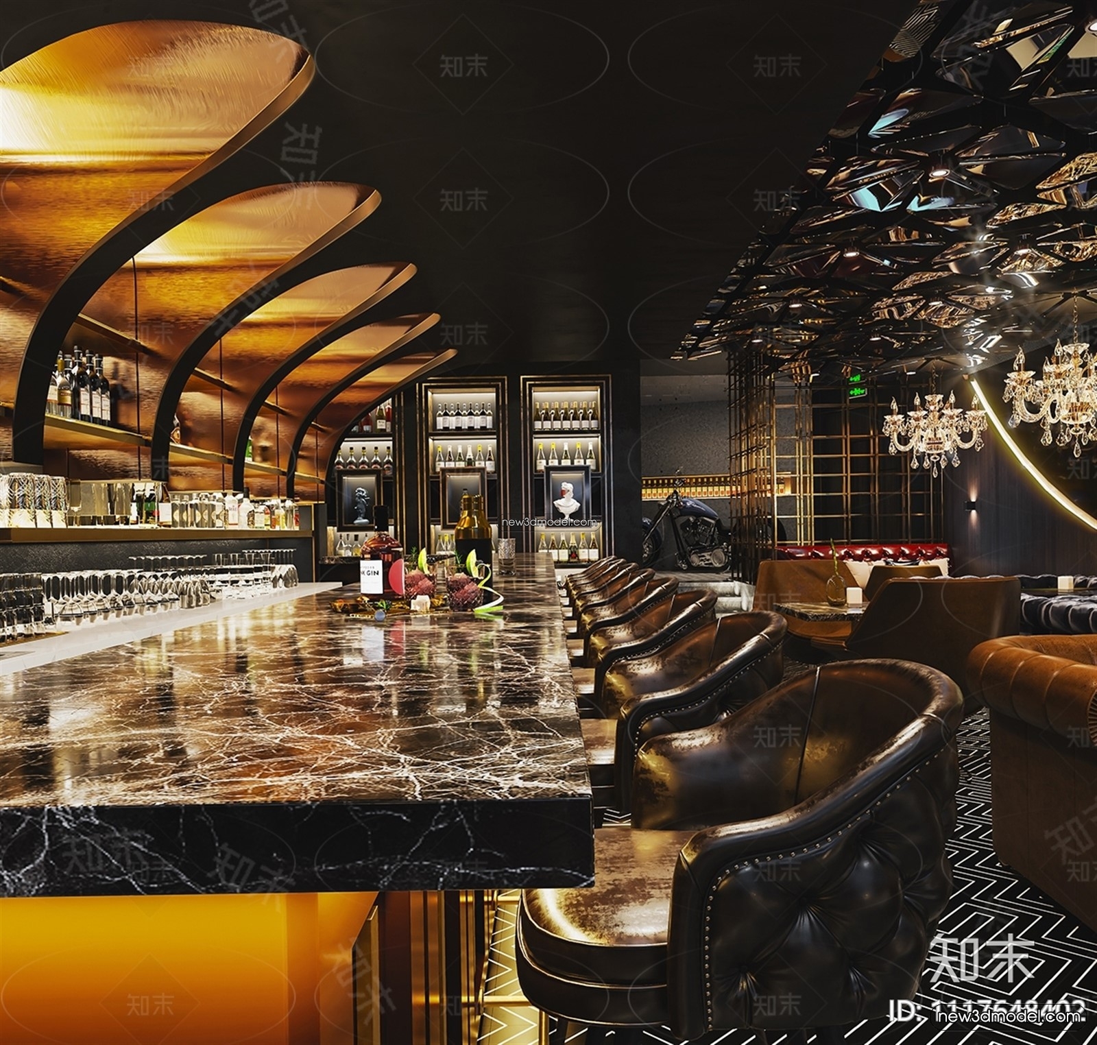 Interior 3D Model of Bar – 3D Blocks – 042 – VRAY - thumbnail 3