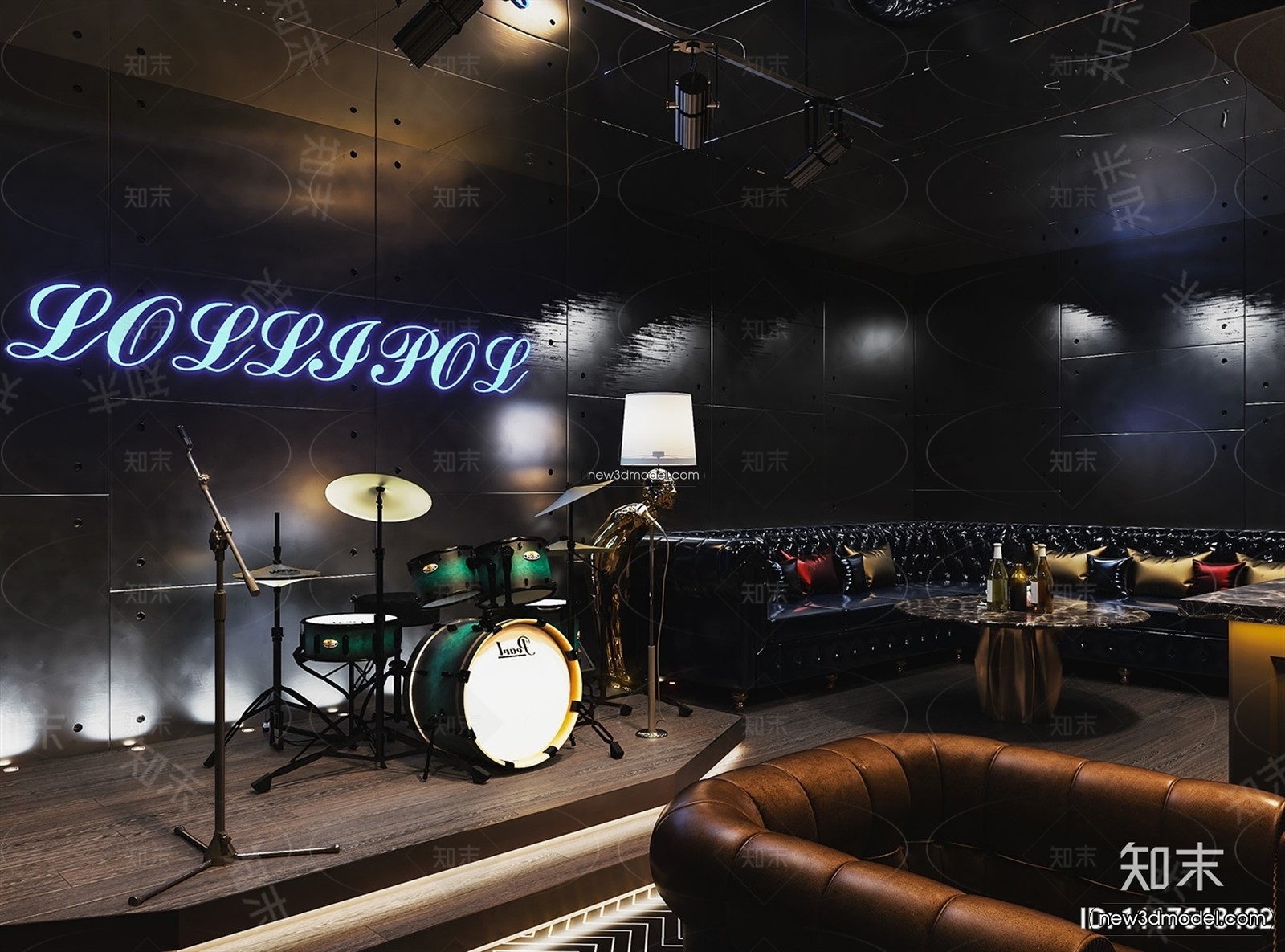 Interior 3D Model of Bar – 3D Blocks – 042 – VRAY - thumbnail 2