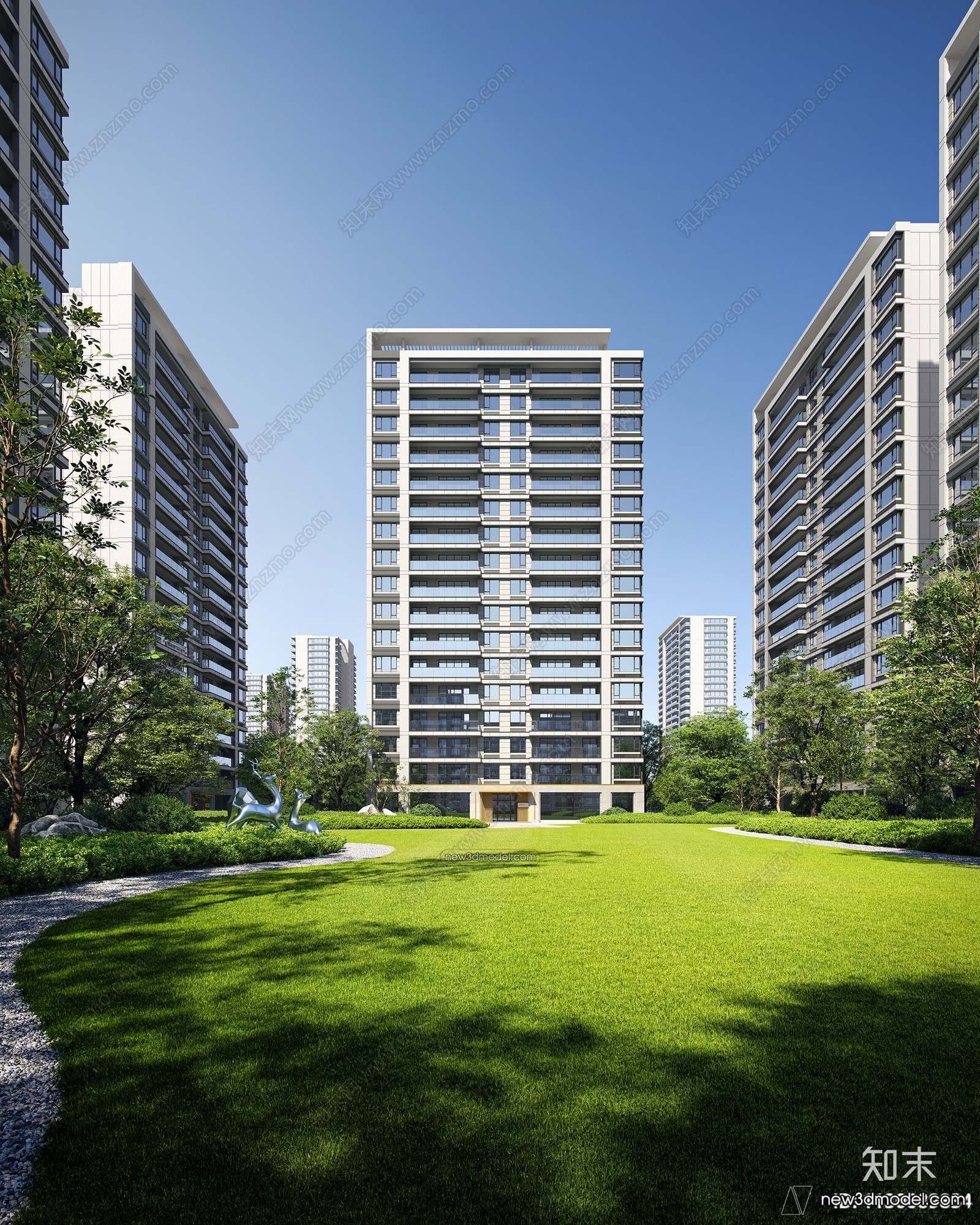 3D Models of Apartment Building – Exterior 3D Scenes – 041 – VRAY - thumbnail 2