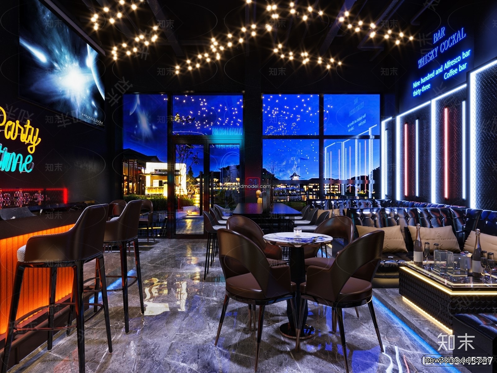 Interior 3D Model of Bar – 3D Blocks – 044 – VRAY - thumbnail 4