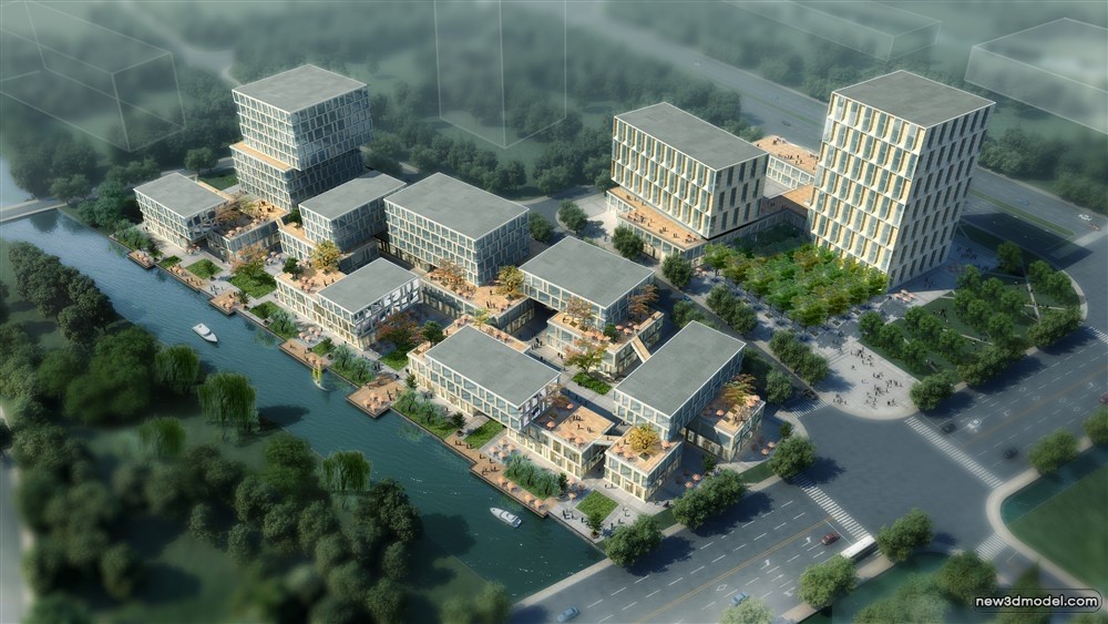 3D Models of Commercial Building – Exterior 3D Scenes – 377 – VRAY - thumbnail 3