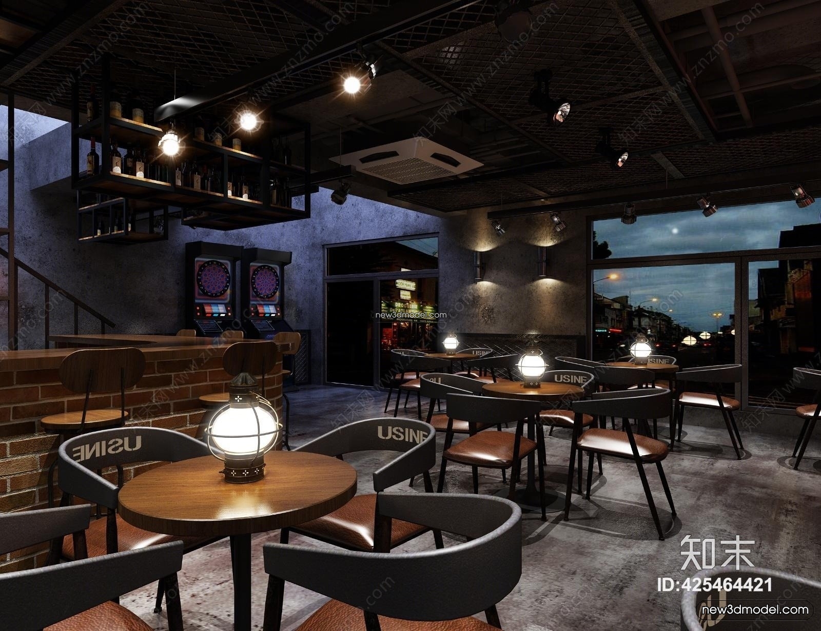 Interior 3D Model of Bar – 3D Blocks – 047 – VRAY - thumbnail 3
