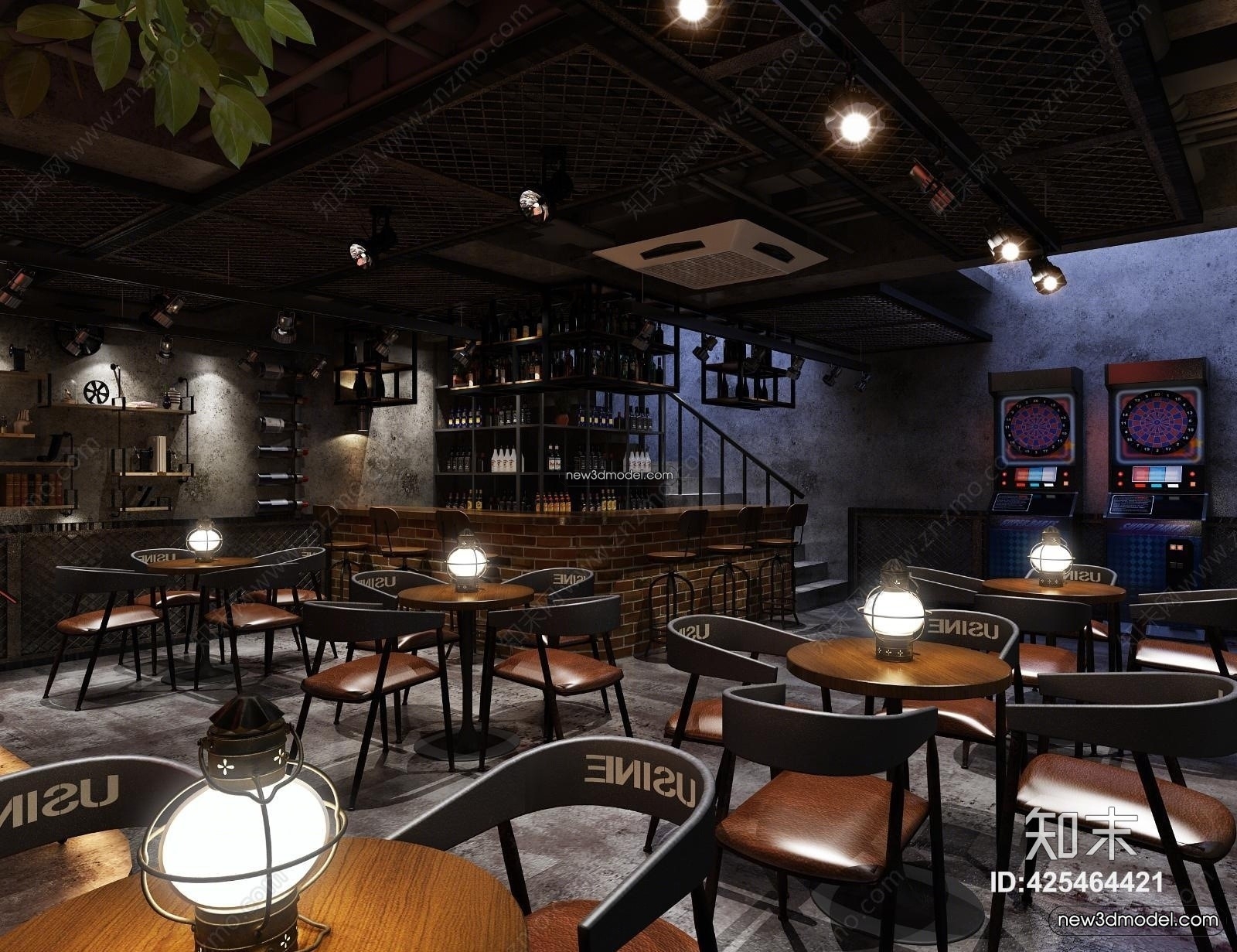 Interior 3D Model of Bar – 3D Blocks – 047 – VRAY - thumbnail 2
