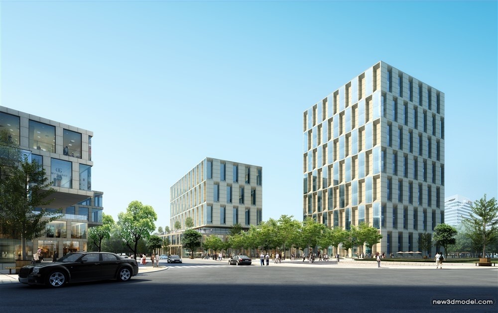3D Models of Commercial Building – Exterior 3D Scenes – 377 – VRAY - thumbnail 2