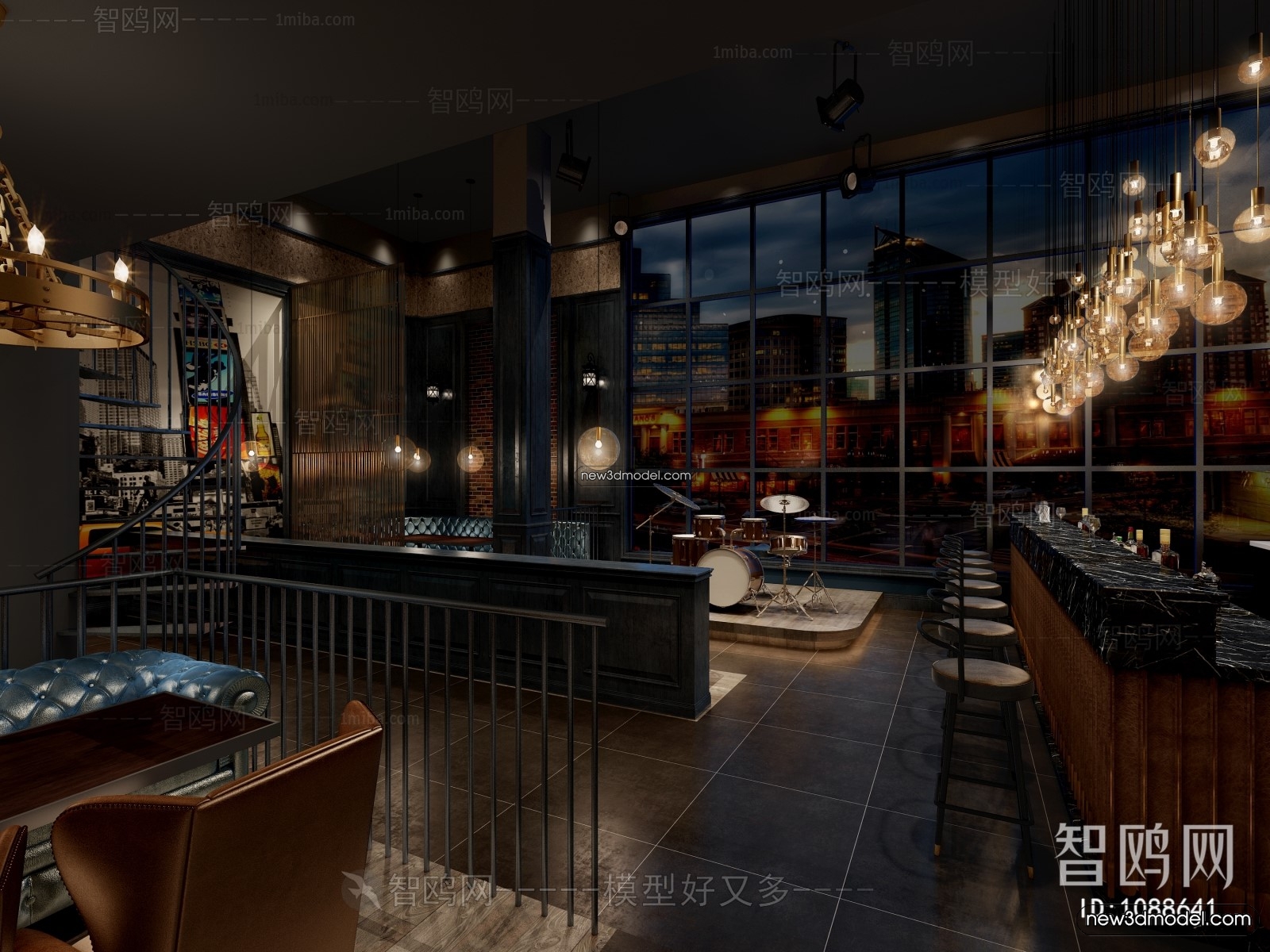Interior 3D Model of Bar – 3D Blocks – 050 – VRAY - thumbnail 2