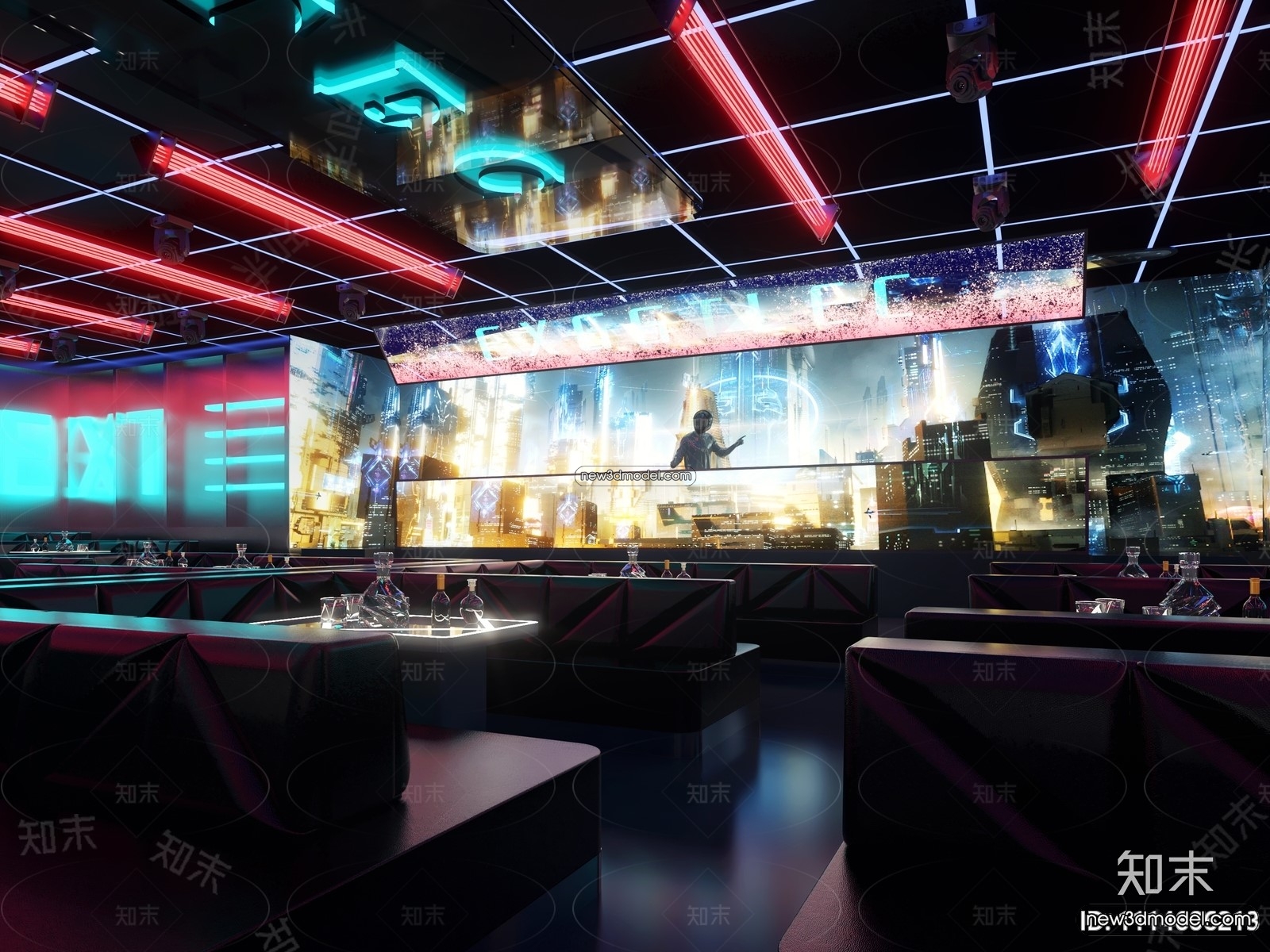 Interior 3D Model of Bar – 3D Blocks – 056 – VRAY - thumbnail 3