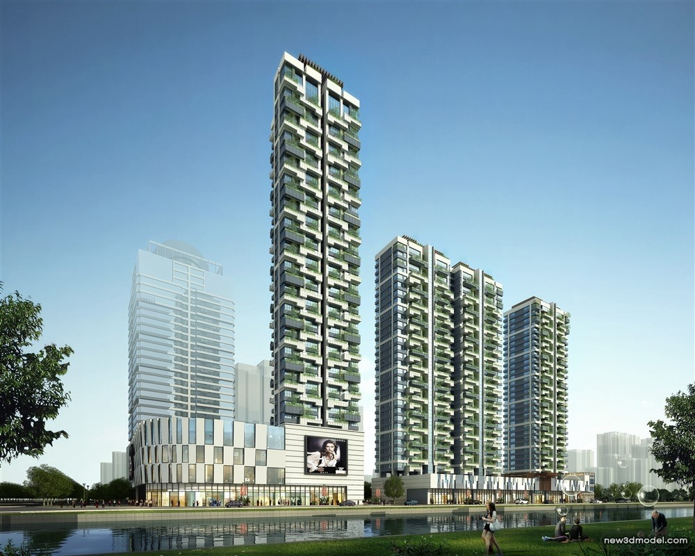 3D Models of Commercial Building – Exterior 3D Scenes – 819 – VRAY - thumbnail 5