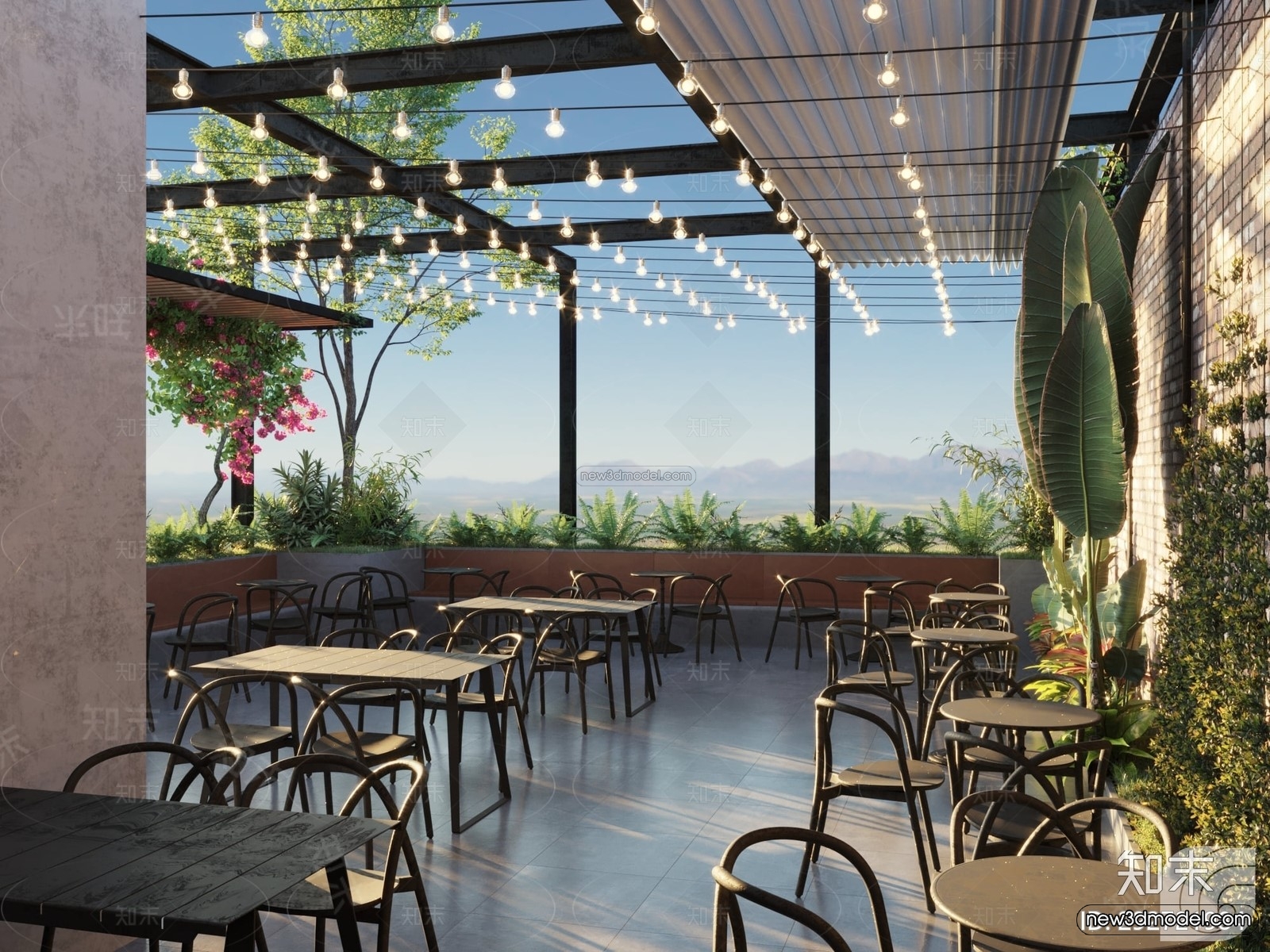 Modern Style Interior 3D Blocks and 3D Models – Asian Restaurant 3D Scene – 986 – CORONA - thumbnail 2
