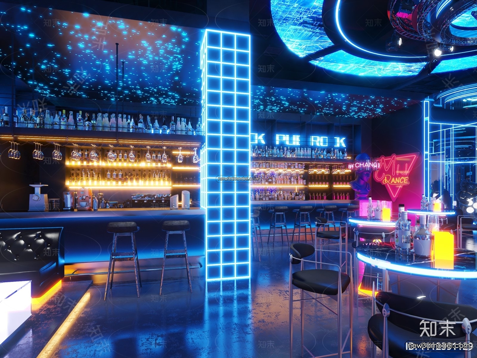Interior 3D Model of Bar – 3D Blocks – 059 – VRAY - thumbnail 2