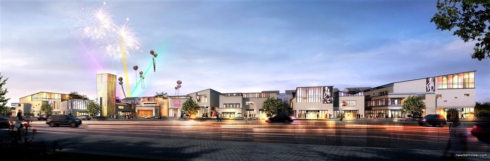 3D Models of Commercial Building – Exterior 3D Scenes – 821 – VRAY - thumbnail 3