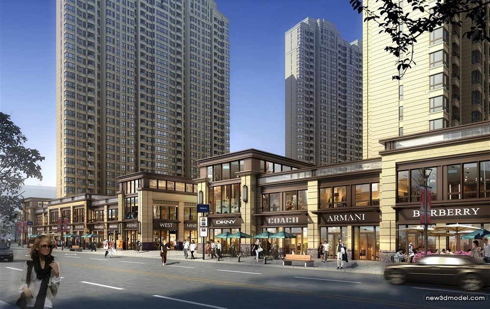 3D Models of Commercial Building – Exterior 3D Scenes – 825 – VRAY - thumbnail 2