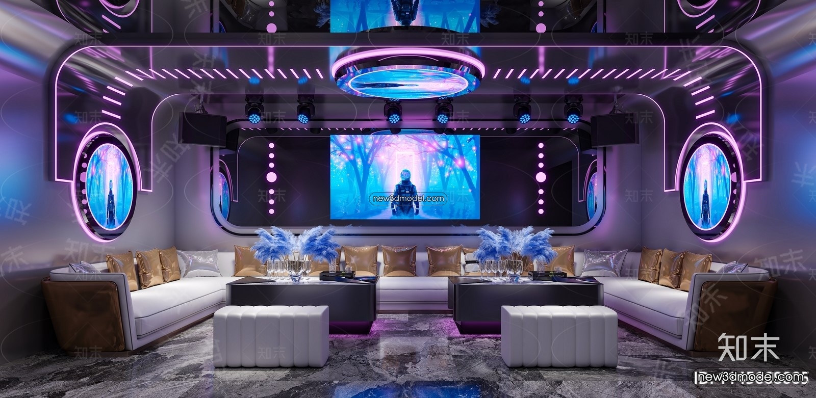 Interior 3D Model of KTV – 3D Blocks – 104 – VRAY - thumbnail 4