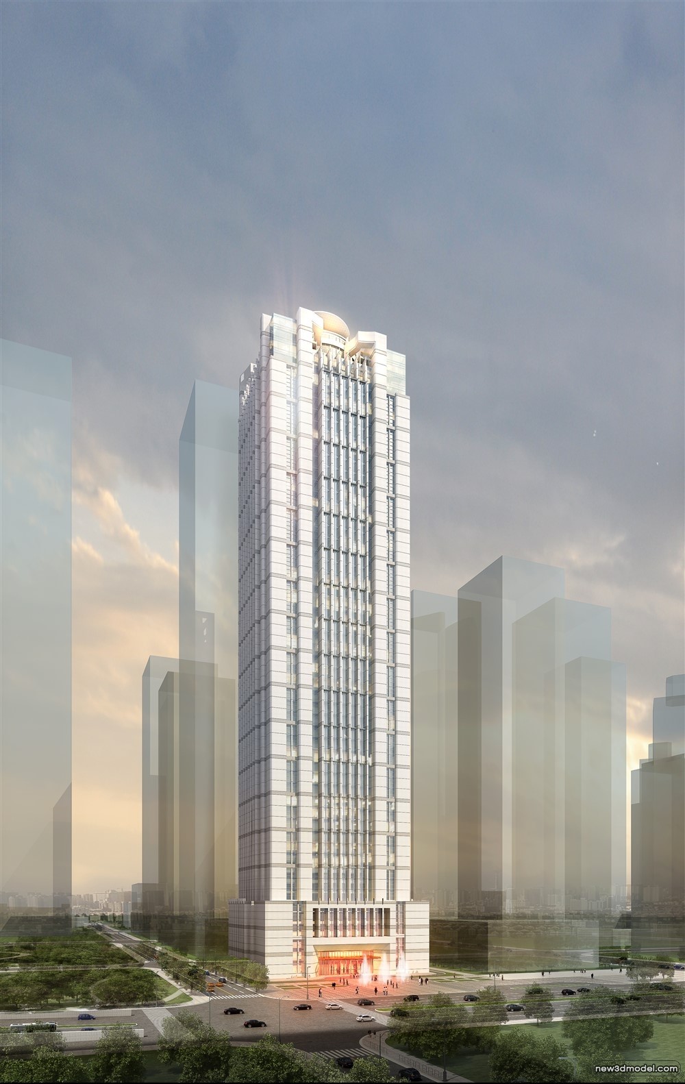 3D Models of Commercial Building – Exterior 3D Scenes – 828 – VRAY - thumbnail 3