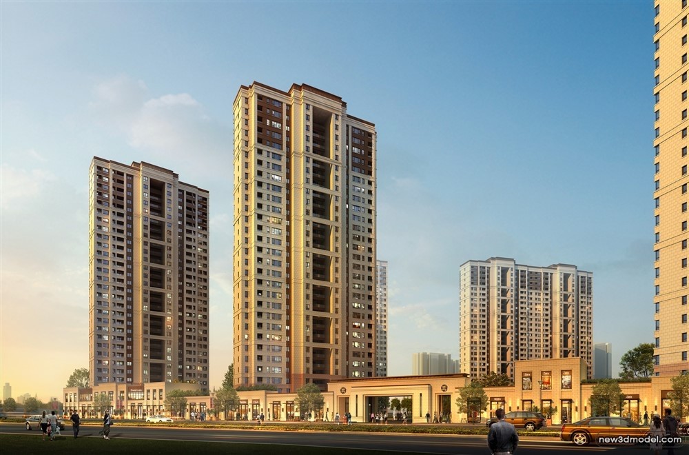 3D Models of Commercial Building – Exterior 3D Scenes – 380 – VRAY - thumbnail 2