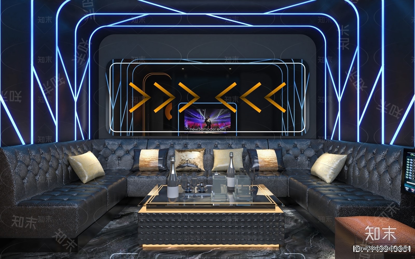 Interior 3D Model of KTV – 3D Blocks – 073 – VRAY - thumbnail 3