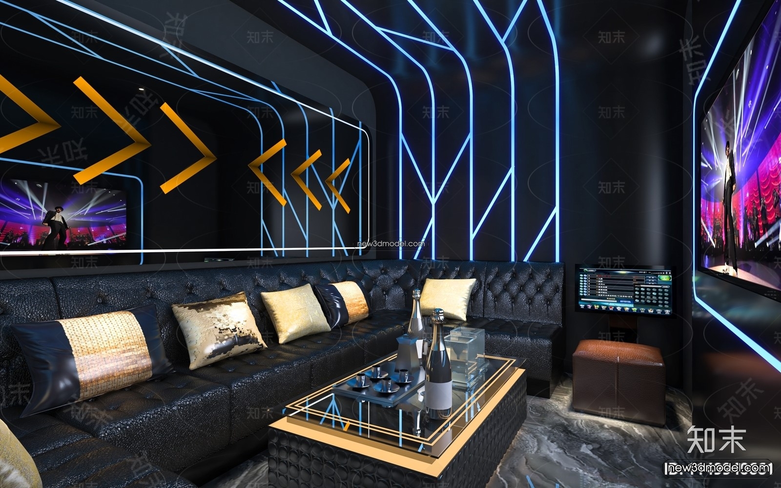 Interior 3D Model of KTV – 3D Blocks – 073 – VRAY - thumbnail 2