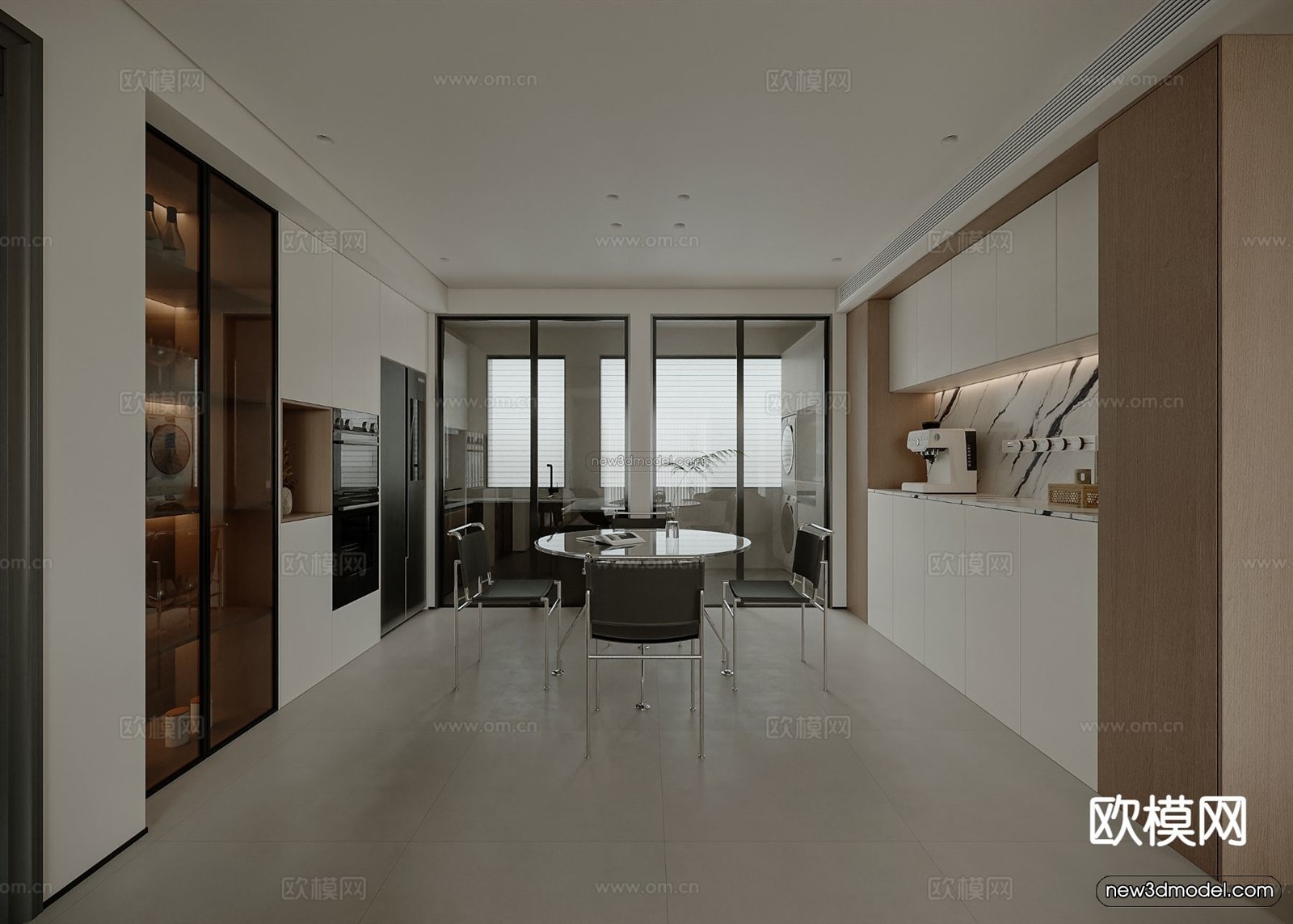 Minimalist Style Interior 3D Blocks – Living Room 3D Model – 154 – CORONA - thumbnail 5