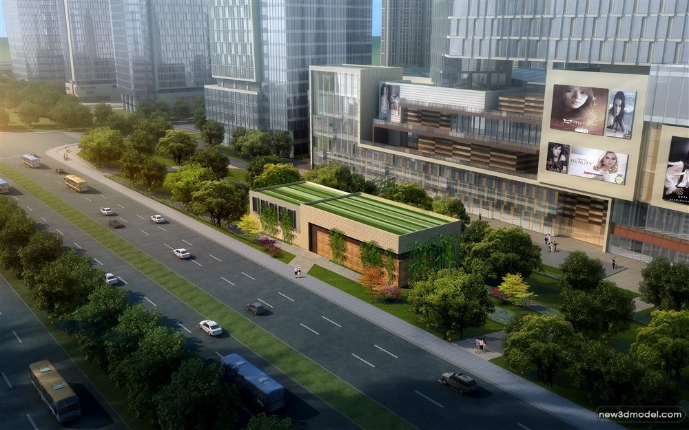 3D Models of Commercial Building – Exterior 3D Scenes – 845 – VRAY - thumbnail 3