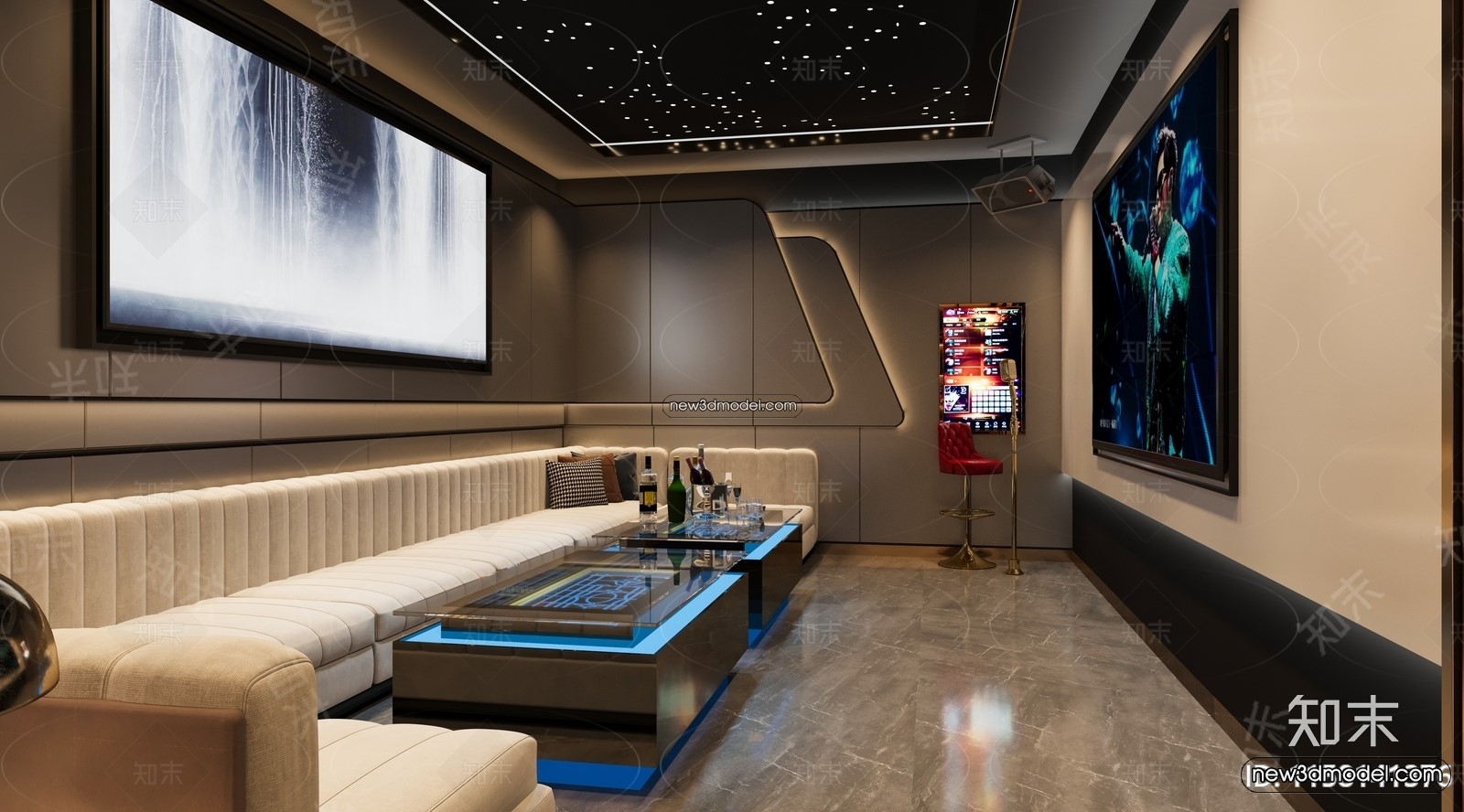 Interior 3D Model of KTV – 3D Blocks – 086 – CORONA - thumbnail 2