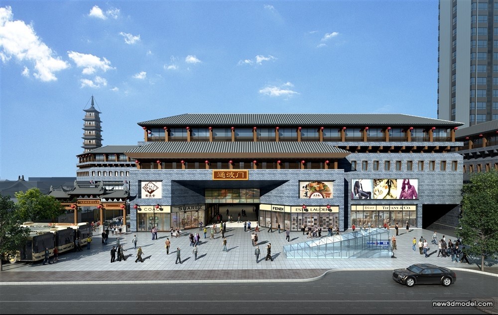 3D Models of Commercial Building – Exterior 3D Scenes – 849 – VRAY - thumbnail 4