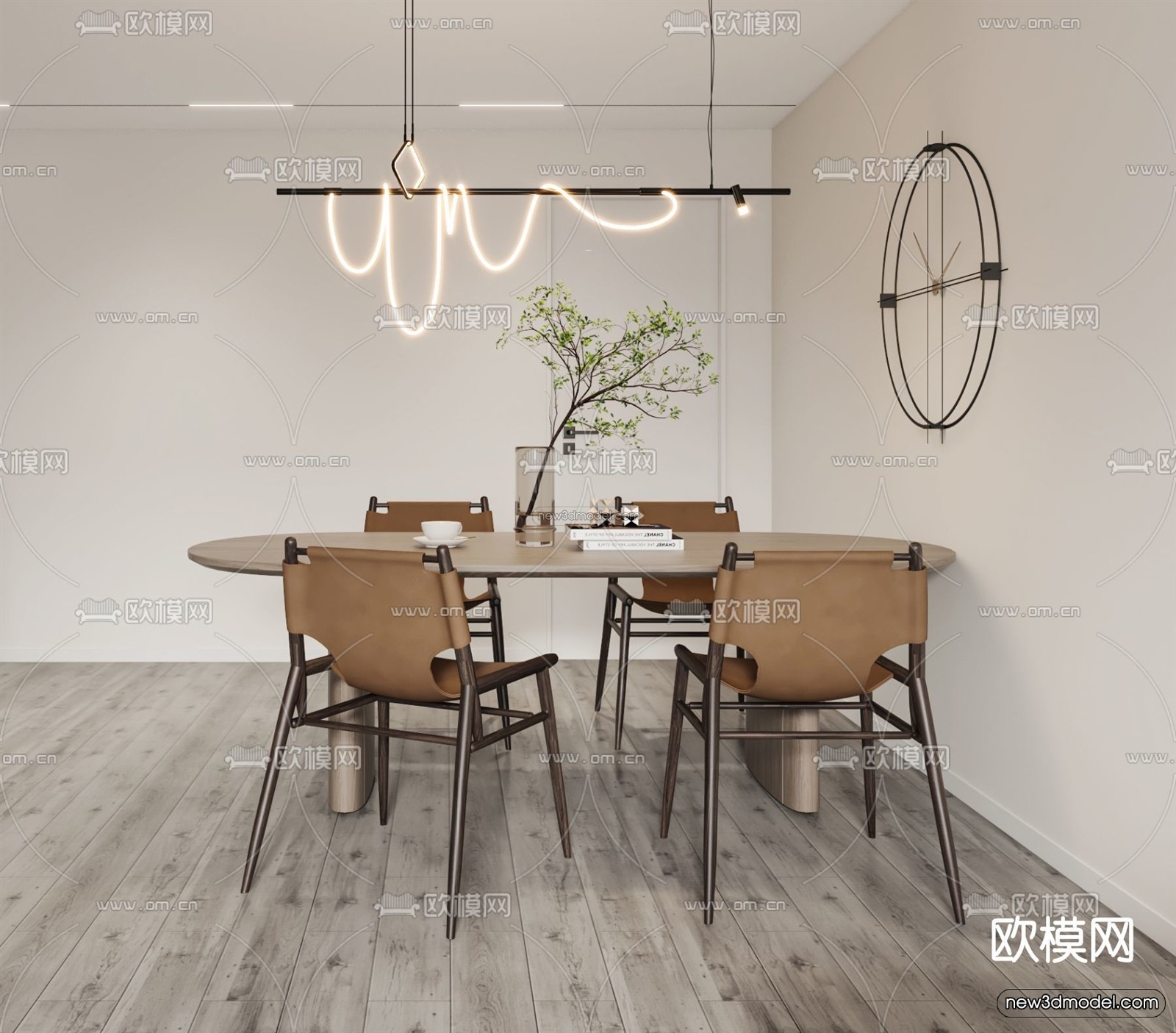 Minimalist Style Interior 3D Blocks – Living Room 3D Model – 002 – VRAY - thumbnail 3